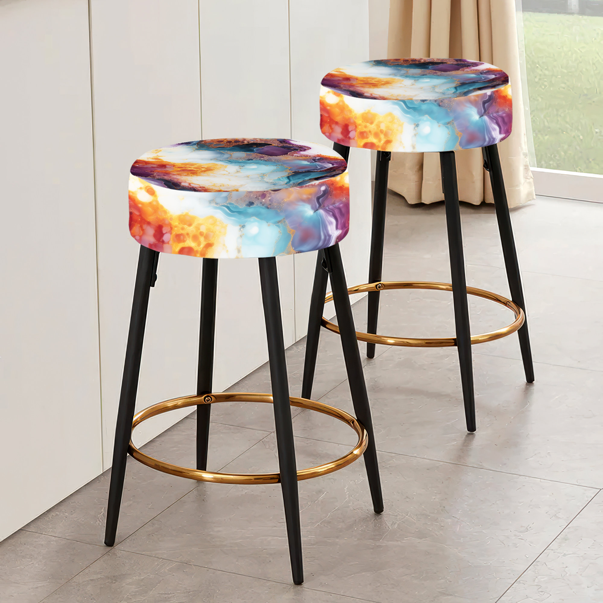 Design Art Orange Galactic Dreams Marble Dreams Marble Bar