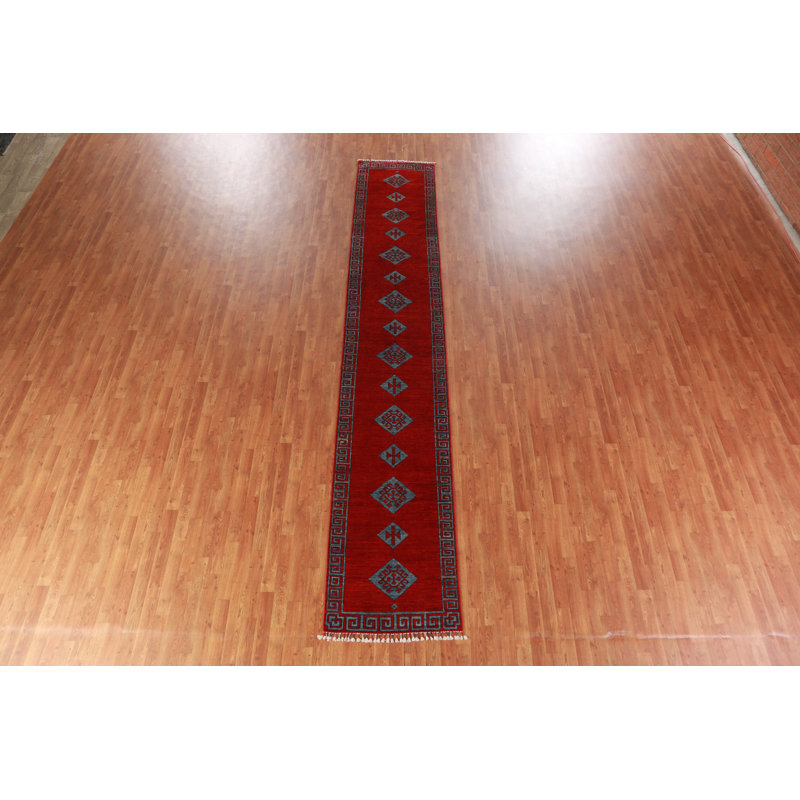 Tapis de couloir rouge Kazak