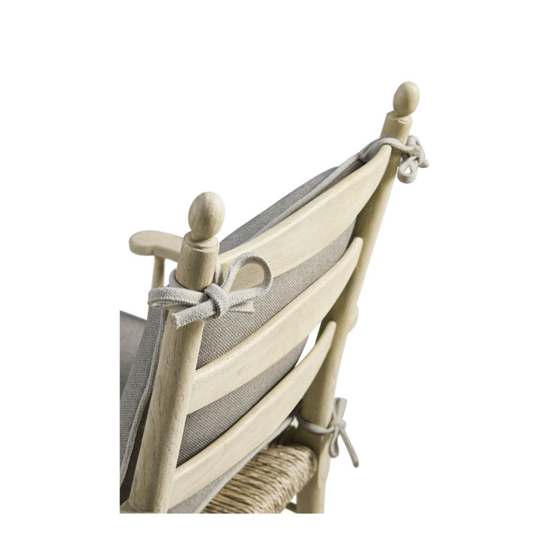 Chaise avec accoudoirs en bois massif Doppler, Brun clair