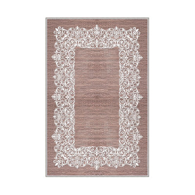 Stylish Hall Carpet (3.3 x 4.9 ft), 100% Polyester, 0.3 in Pile Height | Antibacterial, Non-Slip PVC Dot Underside | Woven Design with 3D Digital Printing | Machine Washable, Perfect for Home Décor & Comfort
