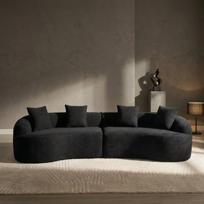Boneless Curved Modular Compression Sofa