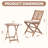2 - Person Acacia Wood Foldable Patio Dining Set with Round Table and Cushions