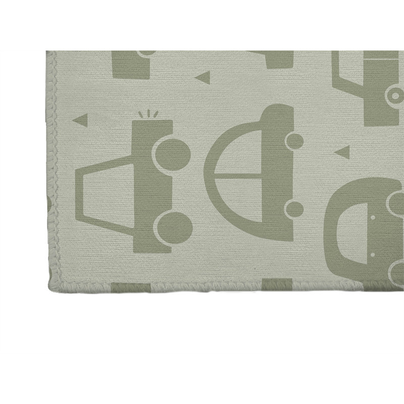 Driveway Colorized Kids Play Mat, Light Green, Rectangle 4' x 6'