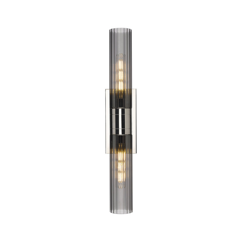 Mahlik 2 - Light Dimmable Vanity Light, Smoke, Polished Nickel