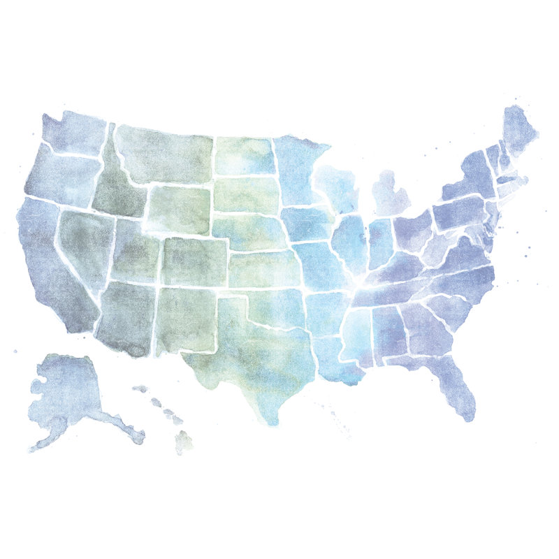 Speckled Map - Wrapped Canvas Print, 30cm H x 46cm W x 3.8cm D