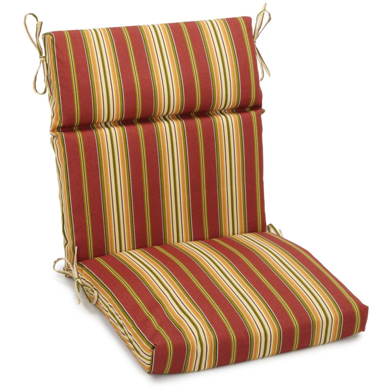 Outdoor Seat/Back Chair Cushion, 18" x 38", Kingsley
