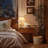 Wicker/Rattan Table Lamp with Fabric Shade