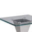 Table de bout latérale Tani, plateau en verre trempé, base en forme de sablier chromé 24 po