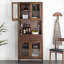 Bibliothèque 31,5 "en bois massif nordique brun avec porte-bouteilles