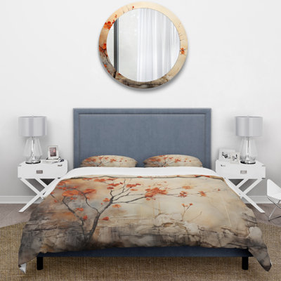 Maple Trees Glowing Embers I - Tree Maple Duvet Cover Set - Microfiber Polyester