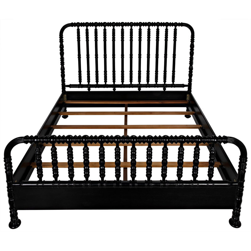 Bachelor Solid Wood Bed, Eastern King, Hand Rubbed Black