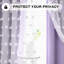 Rideaux lilas pour le salon 84 pouces longs rideaux transparents à pompons pour chambre de tout-petit avec œillets 52 x 84 po