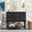 Ensemble de meuble-lavabo 36 po avec ensemble de meuble-lavabo, lavabo en céramique encastré, ensemble de meuble-lavabo autoportant avec 4 tiroirs, armoire de salle de bain avec cadre en bois massif-1695791277