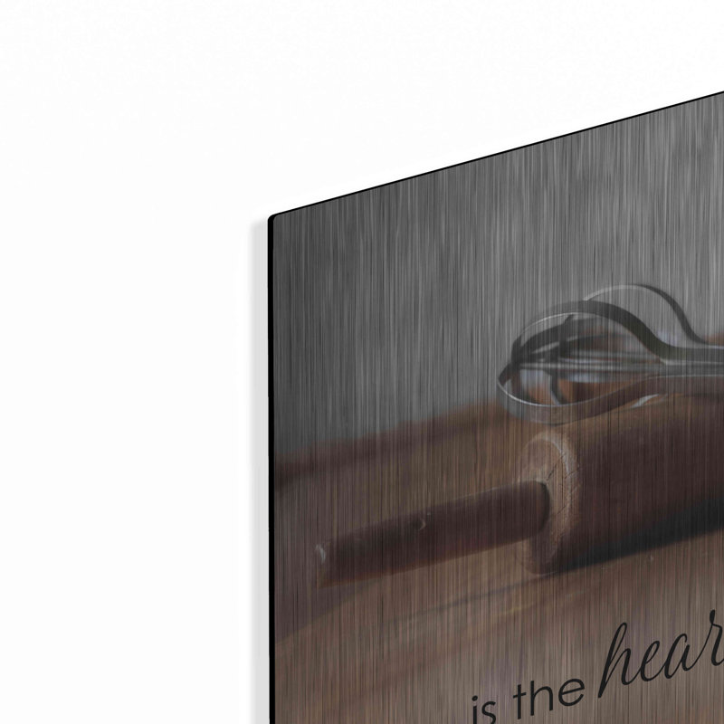 «The Kitchen is the Heart of the Home» par Lori Deiter, art mural en métal, H 16 po x l 24 po