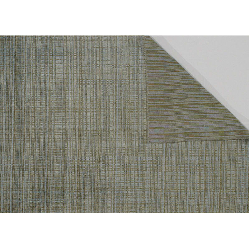 Striped Area Rug in Gray/Light Green