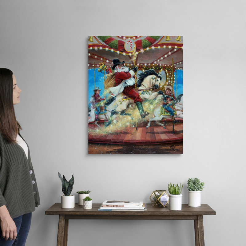 Reproduction d’art sur toile, "Merry go round" par Jack sorde, H 30 po x l 24 po x 1,25 po, Toile tendue