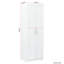 4 Storages High Wardrobe And Kitchen Cabinet, White, 2 Doors, 3 Partitions, 15mm Particle Board, Marvellous White Cabinet For Kitchen, Storages, Structure