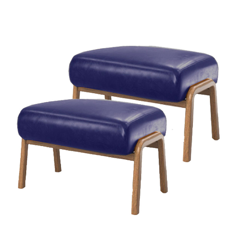 Solid + Manufactured Wood Accent Stool, Navy Blue