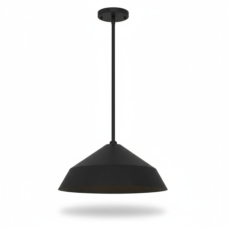 Luminaire suspendu noir à DEL intégré, H 6,38 po x l 14 po x P 14 po