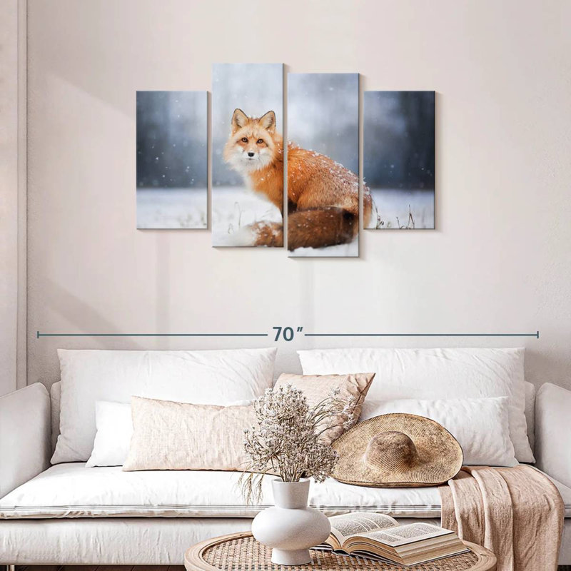 Portrait du petit renard roux, H 27 po x l 43 po