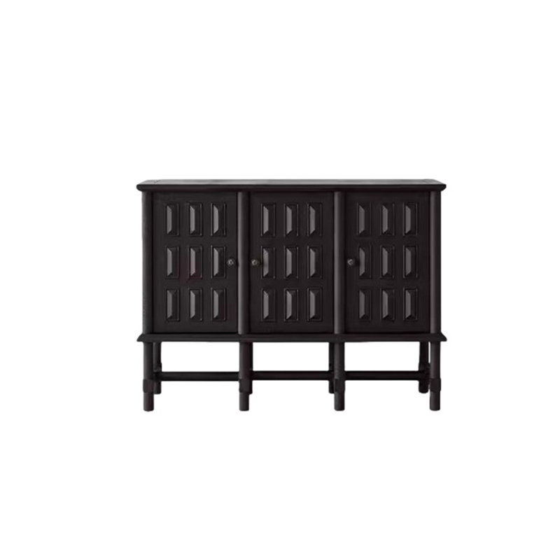 Buffet en bois massif rétro français, Noir