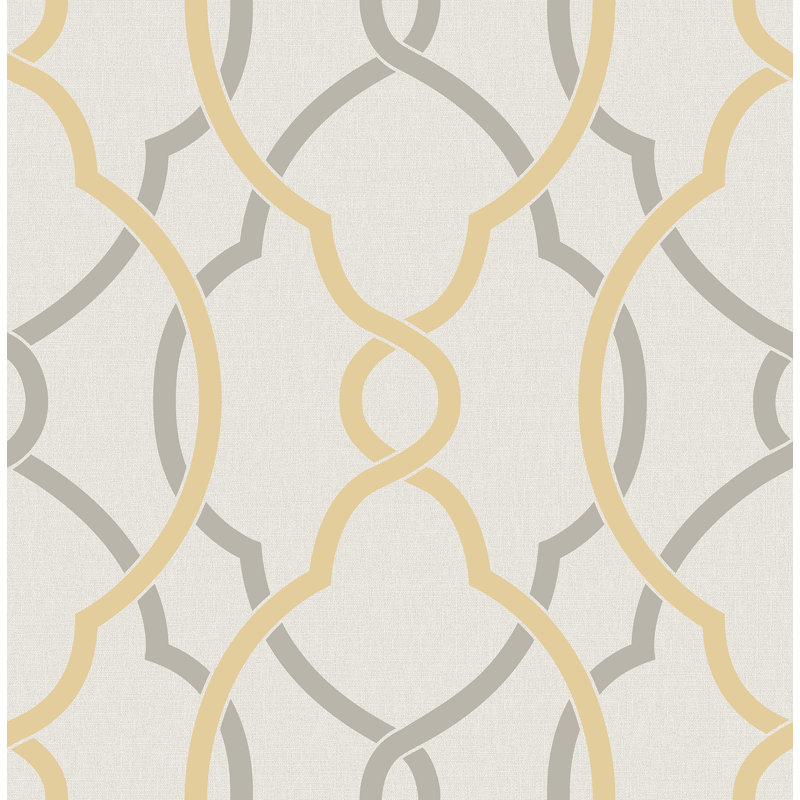 Rouleau de papier peint treillis 33 pi x 20,5 po Griffing, Jaune