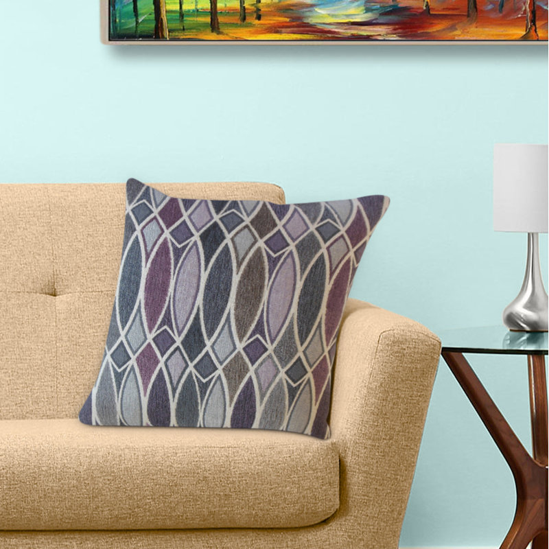 Coussin Abiel, 18 po x 18 po, Coussin décoratif, Jaune / Bleu