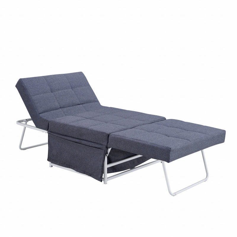 Lit convertible avec repose-pieds pliant convertible avec dossier réglable - Futon canapé moderne pour petits espaces