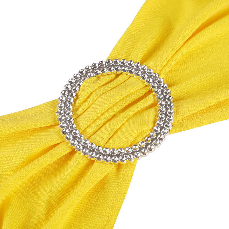 Housse de protection extensible à boucle avec coulisse de fête de mariage, Jaune
