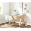 Chaise en métal argenté et similicuir-672806551-672806548