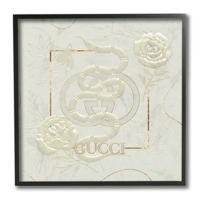 «Bright Fashion Brand Glam Snake White Floral» par Ziwei Li - impression d'art graphique