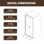 Shower Door 30" Wx72 H, Frameless Reversible Design, 1/4" Clear Tempered Glass & Shatter Proof Film, Stainless Steel Handle, Water Protection Seal Stripes Plus Glass-Fixing Aluminum Stripe