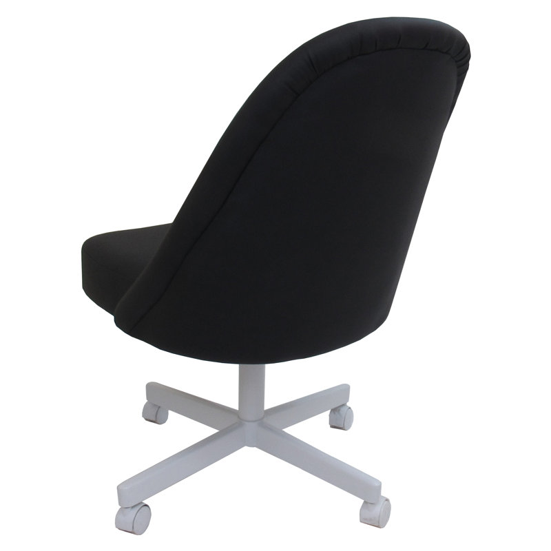 Chaise d'appoint rembourré, Blanc, Vinyle noir