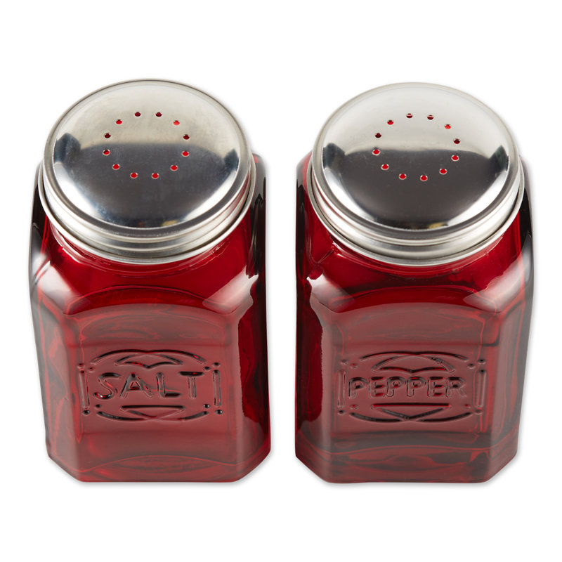Ensemble salière et poivrière rétro RSVP International, Rouge