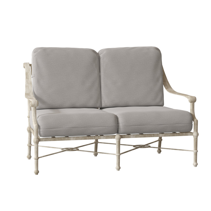 Causeuse large de 55 po avec coussins Delphi, Brun châtaigne, Impact Vapor gris Sunbrella®