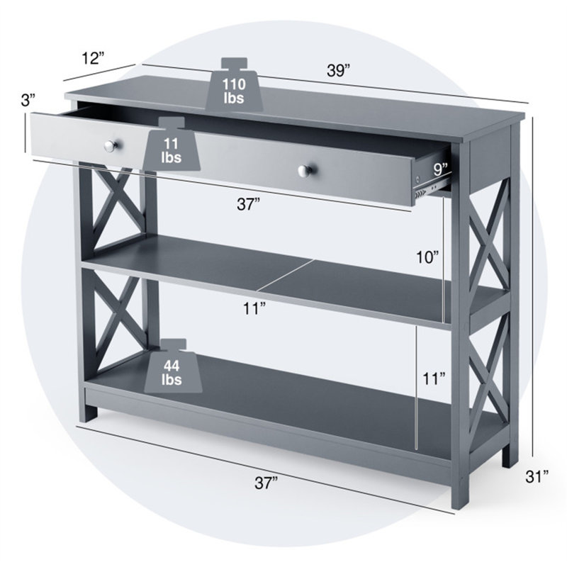 Friedrich 39'' Console Table, Gray