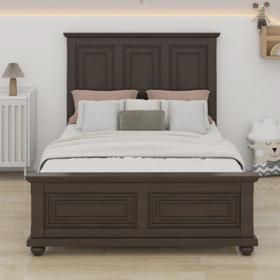 Alphonso Pinewood Panel Bed with Tall Headboard