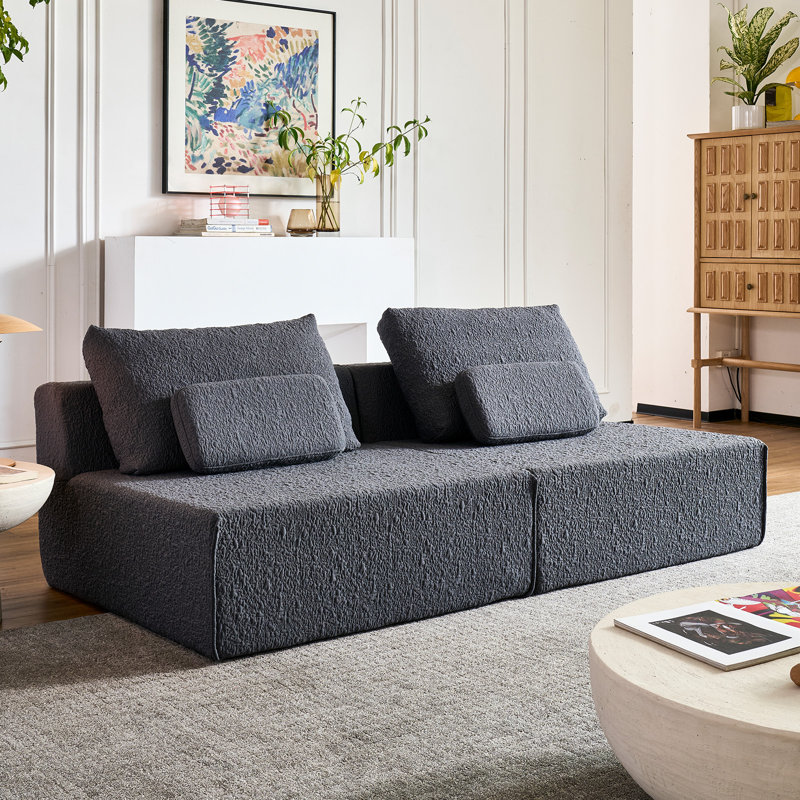 Boneless Boneless Cloud Couch,Spacious Deep Seat Modular Sectional Sofa -Chenille Upholstered Couches For Living Room Convertible Sofa Bed