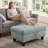 Rectangular Storage Ottoman Bench With Hinged Lid, Faux Leather Footrest For Living Room, Bedroom, Entryway, Gray, 35"X23.5"X17.5"-487873009