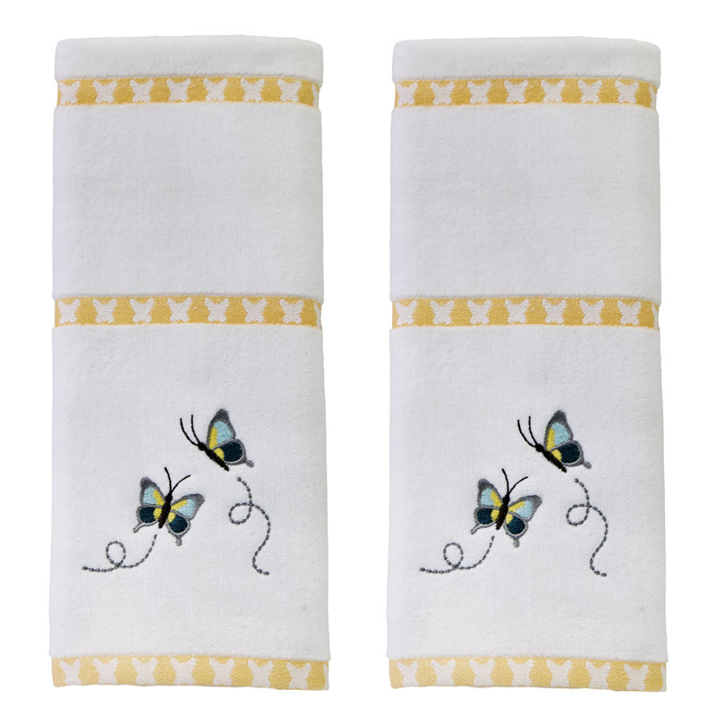 DANCING BUTTERFLIES EMB HAND-WHT