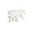 Cast Teak Root Sculpture, Resin, White Stone