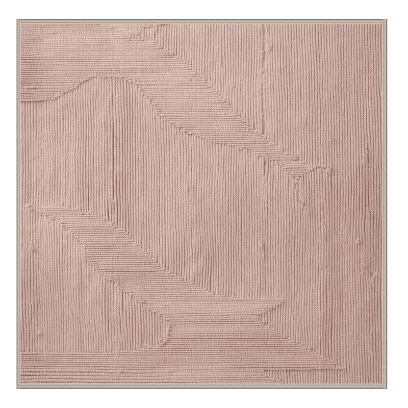 Tapis rose lavable à la machine, Carré 5 pi