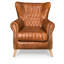 Fauteuil à oreilles en cuir Morello
