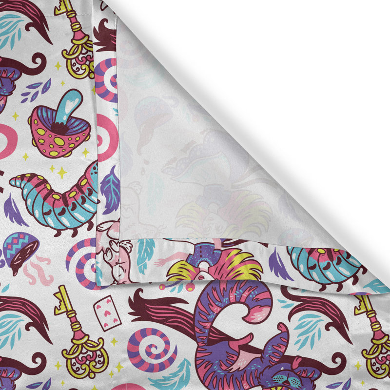 Rustic curtain, fairy tale caterpillar, multi -colored