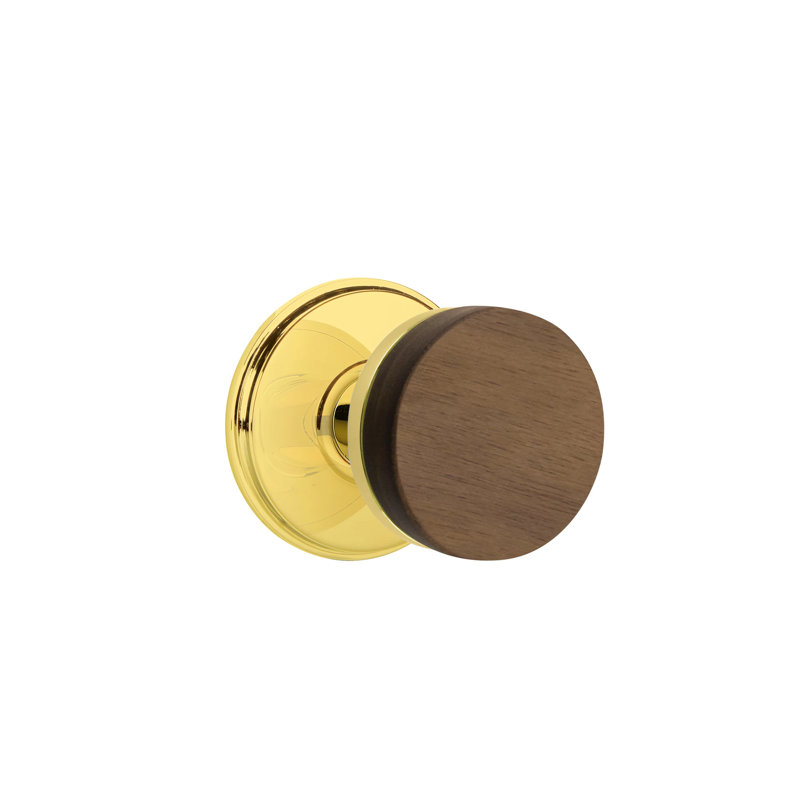 Ensemble de boutons d'intimité Emtek Select avec rosette Watford et tige conique, bouton en noyer foncé, Laiton non laqué