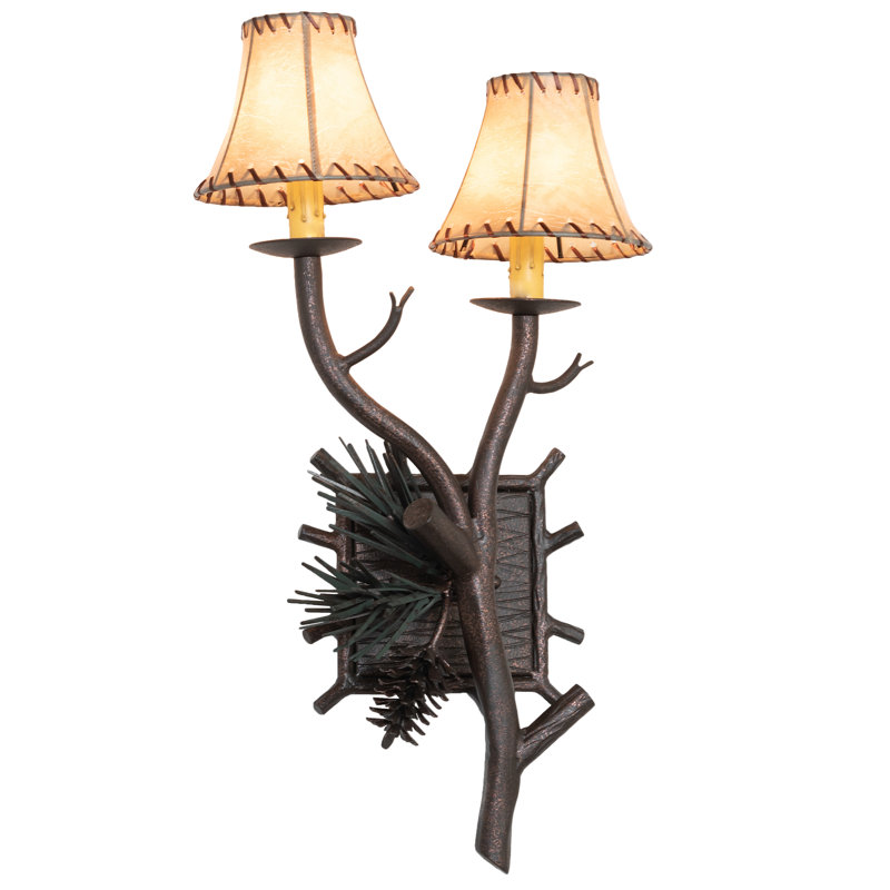 Applique murale 2 lumières 12 "de large pin 12"