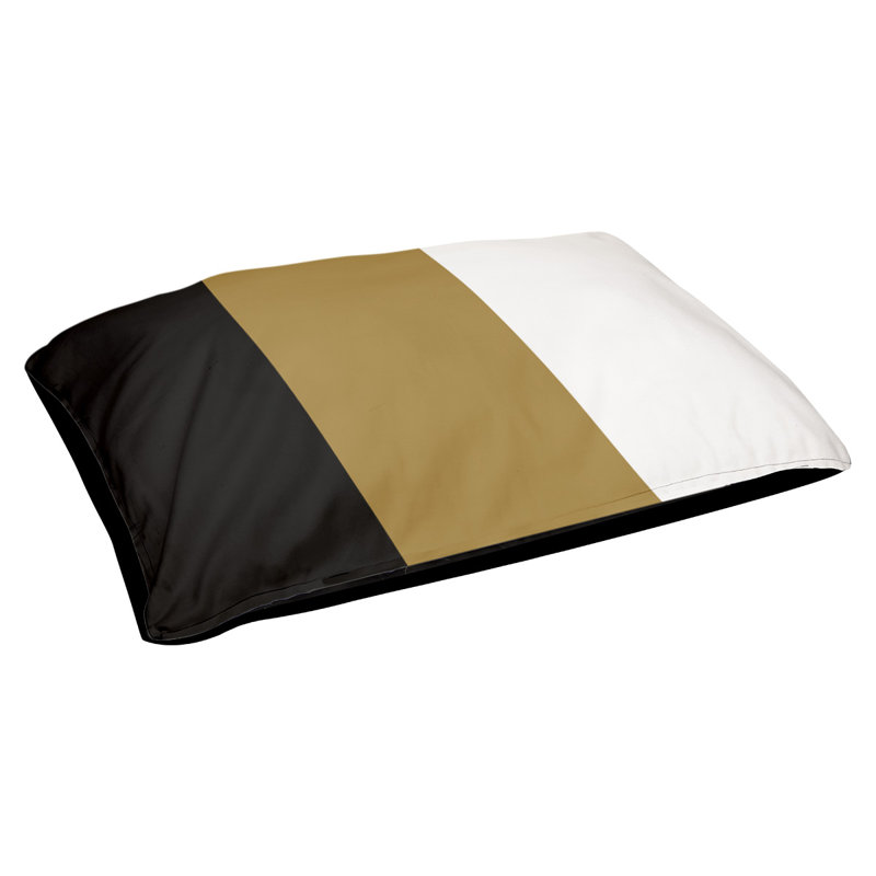 Coussin intérieur New England, Moyen (H 6,5 po x l 40 po x P 30 po), Noir / doré / blanc