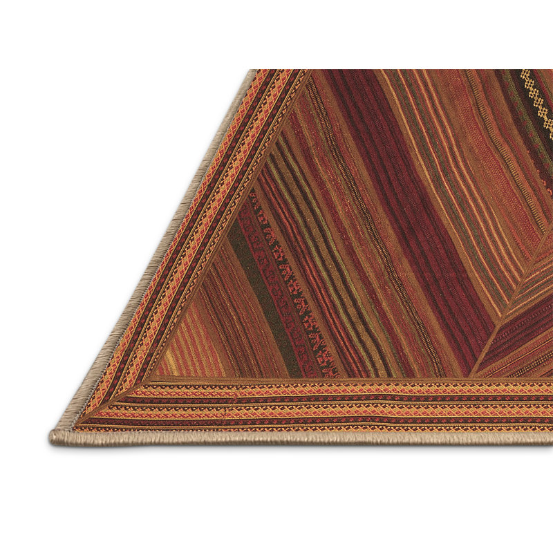 Tapis contemporains brun lavable à la machine 2644, Rectangle 2 pi x 4 pi