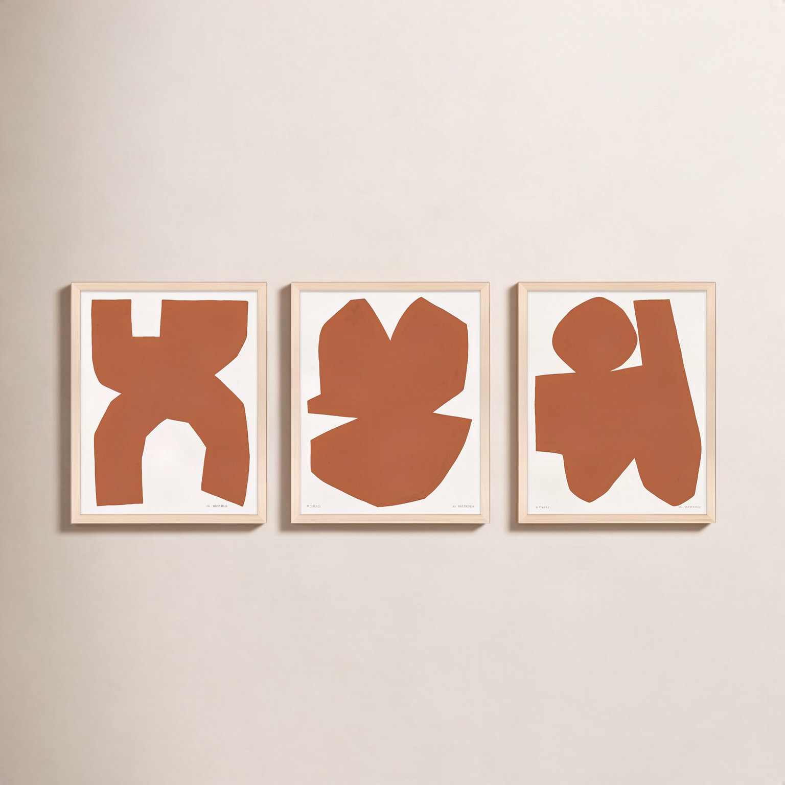Terra Cotta "Terra Cotta" 3-Piece Print Set, 20'' H x 16'' W, Brown