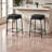 Millicent Black Finish 2-Piece Leather Bar Stool With Black Metal Leg, 25.79" H X 15.8" W X 15.8" D